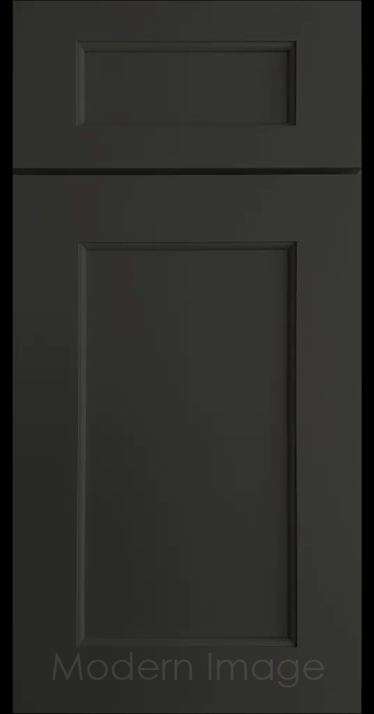Carlsbad II Shaker kitchen cabinets with distinct line detailing in Midnight Sun matte.